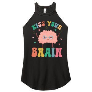 Teacher Kiss Your Brain Student Cute Funny Back To School Women's Perfect Tri Rocker Tank