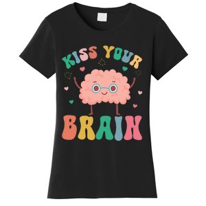 Teacher Kiss Your Brain Student Cute Funny Back To School Women's T-Shirt