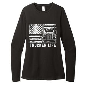 Trucker Life 18 Wheeler Freighter Truck Driver Womens CVC Long Sleeve Shirt