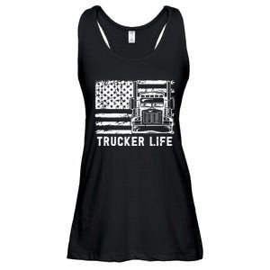 Trucker Life 18 Wheeler Freighter Truck Driver Ladies Essential Flowy Tank