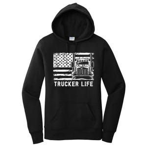 Trucker Life 18 Wheeler Freighter Truck Driver Women's Pullover Hoodie