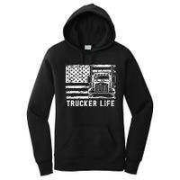 Trucker Life 18 Wheeler Freighter Truck Driver Women's Pullover Hoodie