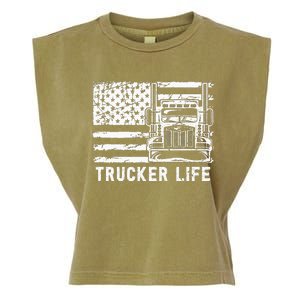 Trucker Life 18 Wheeler Freighter Truck Driver Garment-Dyed Women's Muscle Tee