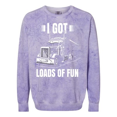 Trucker Lorry 18 Wheeler CDL Trailer Highway Truck Driver Colorblast Crewneck Sweatshirt