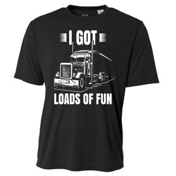 Trucker Lorry 18 Wheeler CDL Trailer Highway Truck Driver Cooling Performance Crew T-Shirt