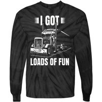 Trucker Lorry 18 Wheeler CDL Trailer Highway Truck Driver Tie-Dye Long Sleeve Shirt