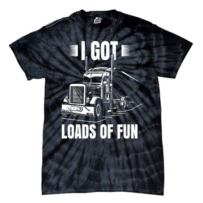 Trucker Lorry 18 Wheeler CDL Trailer Highway Truck Driver Tie-Dye T-Shirt