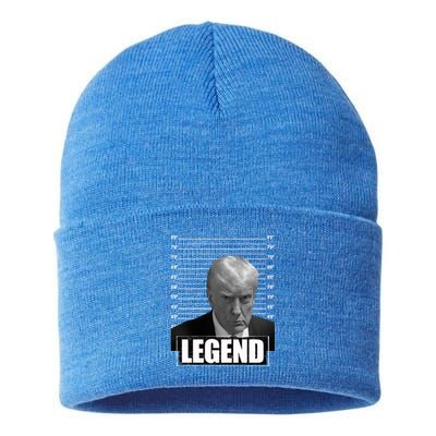 Trump Legend 2024 Mugshot President Great Gift Sustainable Knit Beanie