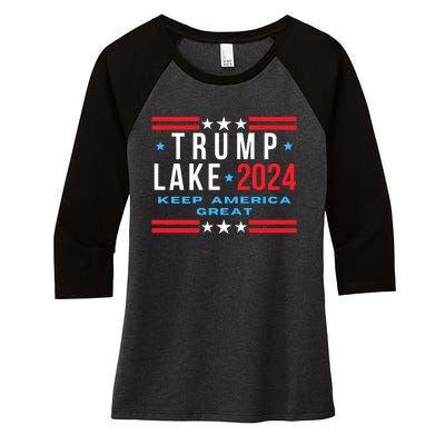 Trump Lake 2024, President Trump 2024, Kari Lake, Men Women Women's Tri-Blend 3/4-Sleeve Raglan Shirt