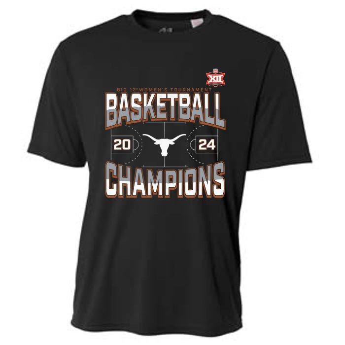 T.E.Xas Longhorns 2024 Big 12 Women’S Basketball Conference Tournament Champions Cooling Performance Crew T-Shirt