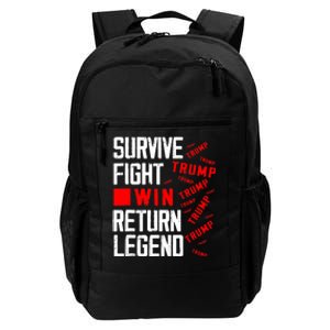 Trump Legend 2024 Merch Usa Survive Fight Win Daily Commute Backpack