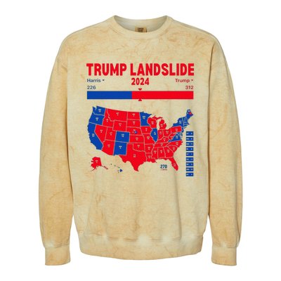 Trump Landslide 2024 Electoral Map 312 Winning Map Colorblast Crewneck Sweatshirt