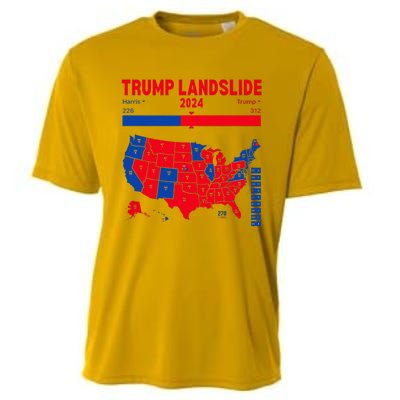 Trump Landslide 2024 Electoral Map 312 Winning Map Cooling Performance Crew T-Shirt