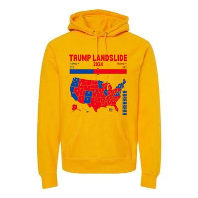 Trump Landslide 2024 Electoral Map 312 Winning Map Premium Hoodie