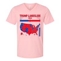 Trump Landslide 2024 Electoral Map 312 Winning Map V-Neck T-Shirt