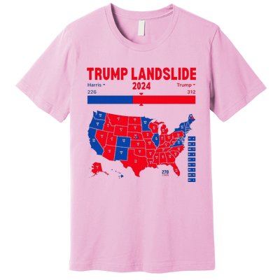 Trump Landslide 2024 Electoral Map 312 Winning Map Premium T-Shirt