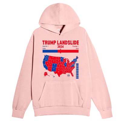 Trump Landslide 2024 Electoral Map 312 Winning Map Urban Pullover Hoodie