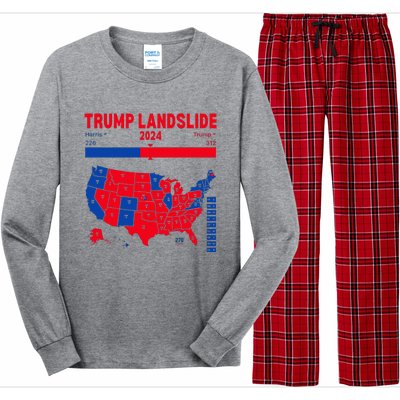 Trump Landslide 2024 Electoral Map 312 Winning Map Long Sleeve Pajama Set