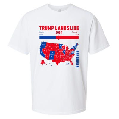 Trump Landslide 2024 Electoral Map 312 Winning Map Sueded Cloud Jersey T-Shirt