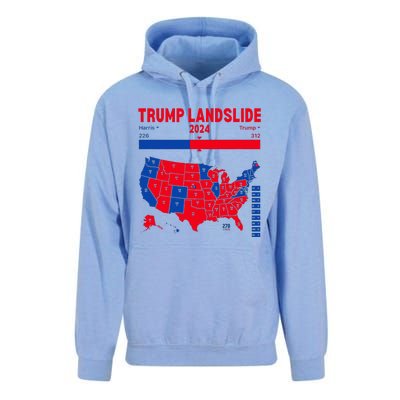 Trump Landslide 2024 Electoral Map 312 Winning Map Unisex Surf Hoodie