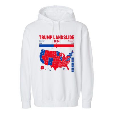 Trump Landslide 2024 Electoral Map 312 Winning Map Garment-Dyed Fleece Hoodie