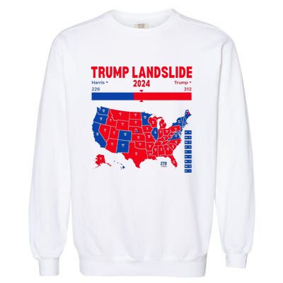 Trump Landslide 2024 Electoral Map 312 Winning Map Garment-Dyed Sweatshirt