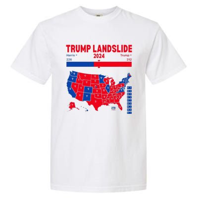 Trump Landslide 2024 Electoral Map 312 Winning Map Garment-Dyed Heavyweight T-Shirt