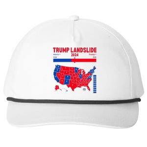 Trump Landslide 2024 Electoral Map 312 Winning Map Snapback Five-Panel Rope Hat