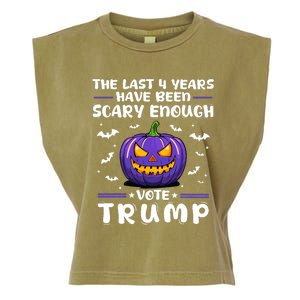 The Last 4 Years Have Been Scary Enough Vote Trump Halloween Garment-Dyed Women's Muscle Tee