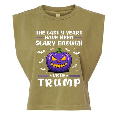 The Last 4 Years Have Been Scary Enough Vote Trump Halloween Garment-Dyed Women's Muscle Tee