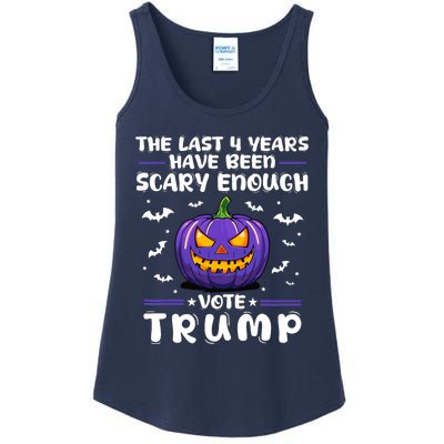 The Last 4 Years Have Been Scary Enough Vote Trump Halloween Ladies Essential Tank