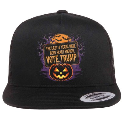 The Last 4 Years Have Been Scary Enough Pumping Trump Usa Flat Bill Trucker Hat