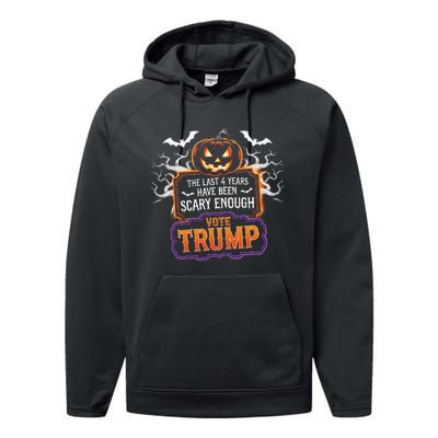 The Last 4 Years Have Been Scary Enough Pumping Trump Usa Performance Fleece Hoodie