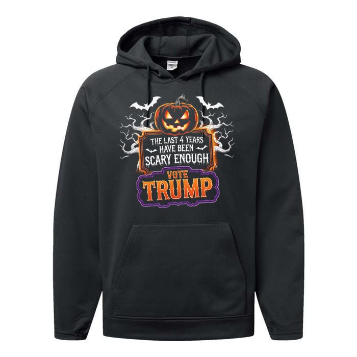 The Last 4 Years Have Been Scary Enough Pumping Trump Usa Performance Fleece Hoodie