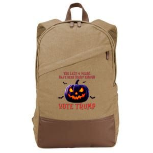 The Last 4 Years Have Been Scary Enough Vote Trump In 2024 Cotton Canvas Backpack