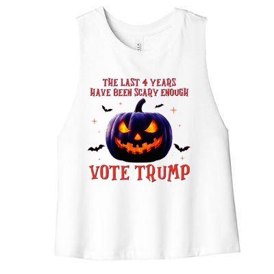 The Last 4 Years Have Been Scary Enough Vote Trump In 2024 Women's Racerback Cropped Tank