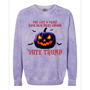 The Last 4 Years Have Been Scary Enough Vote Trump In 2024 Colorblast Crewneck Sweatshirt