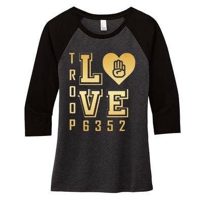 Troop Love 6352 funny saying quote Women's Tri-Blend 3/4-Sleeve Raglan Shirt