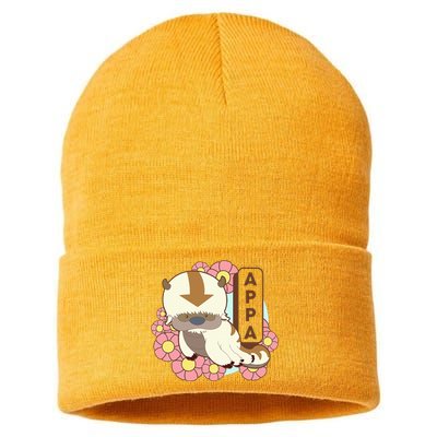 The Last Airbender Appa Floral Poster Sustainable Knit Beanie