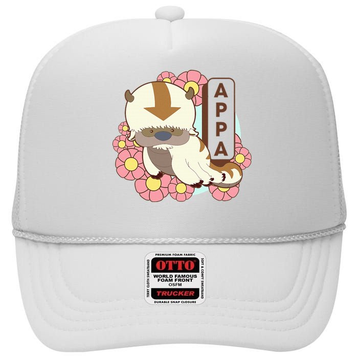 The Last Airbender Appa Floral Poster High Crown Mesh Back Trucker Hat