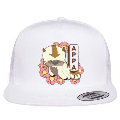 The Last Airbender Appa Floral Poster Flat Bill Trucker Hat