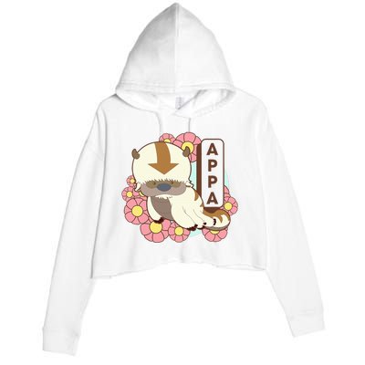 The Last Airbender Appa Floral Poster Crop Fleece Hoodie