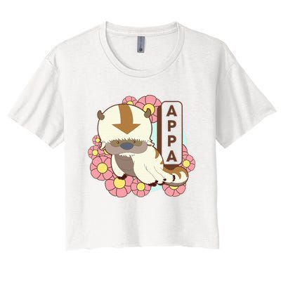 The Last Airbender Appa Floral Poster Women's Crop Top Tee