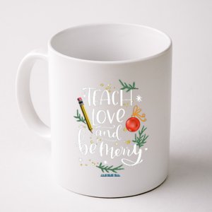 Teach Love And Be Merry Christmas Teacher Vneck Coffee Mug