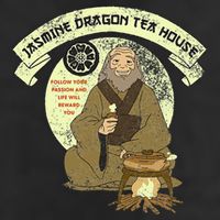 The Last Airbender Iroh Jasmine Dragon Tea House 7 Panel Mesh Trucker Snapback Hat