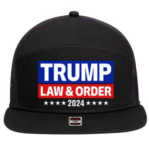 Trump Law And Order 2024 7 Panel Mesh Trucker Snapback Hat