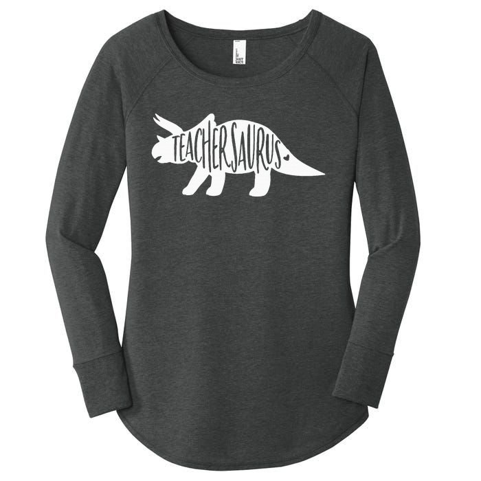 Teachersaurus Like A Normal Teacher Awesome Dinosaur Teacher Women's Perfect Tri Tunic Long Sleeve Shirt