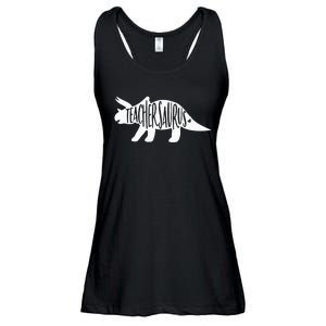 Teachersaurus Like A Normal Teacher Awesome Dinosaur Teacher Ladies Essential Flowy Tank