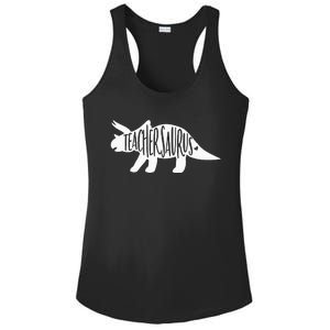 Teachersaurus Like A Normal Teacher Awesome Dinosaur Teacher Ladies PosiCharge Competitor Racerback Tank