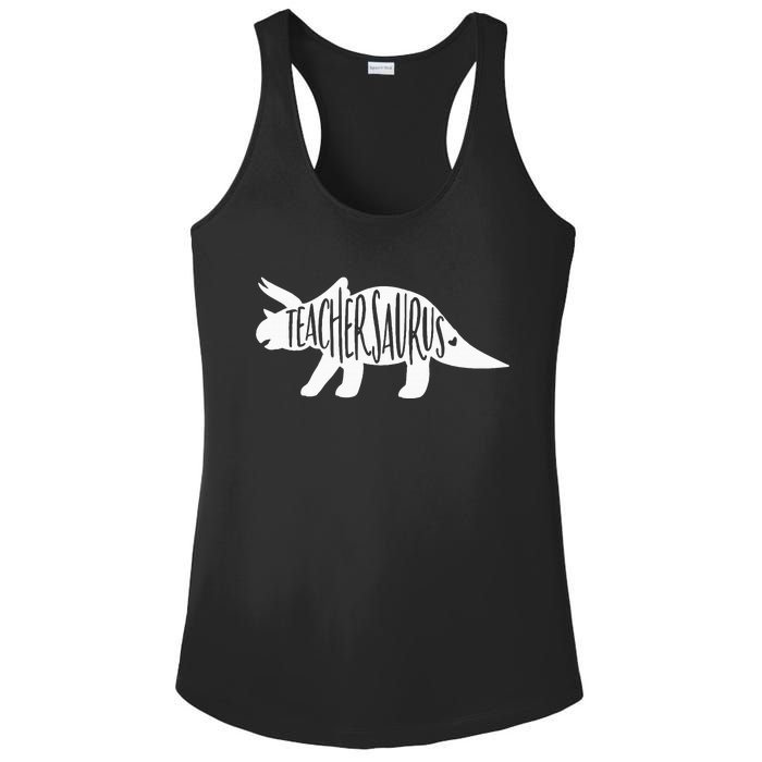 Teachersaurus Like A Normal Teacher Awesome Dinosaur Teacher Ladies PosiCharge Competitor Racerback Tank